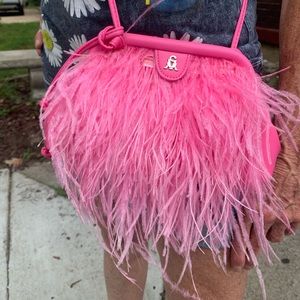Steve Madden Pink Feather Purse.